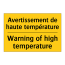 Avertissement de haute température /.../ - Warning of high temperature
