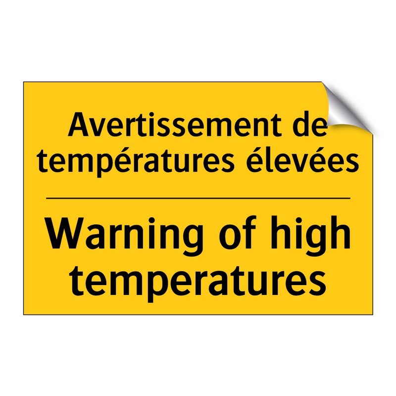 Avertissement de températures  /.../ - Warning of high temperatures