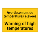 Avertissement de températures  /.../ - Warning of high temperatures