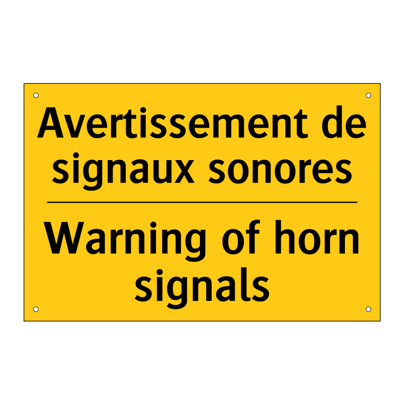 Avertissement de signaux sonores /.../ - Warning of horn signals