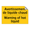 Avertissement de liquide chaud - Warning of hot liquid