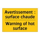 Avertissement : surface chaude - Warning of hot surface