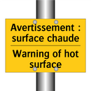 Avertissement : surface chaude - Warning of hot surface