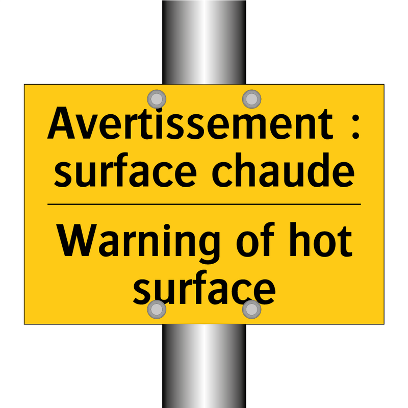 Avertissement : surface chaude - Warning of hot surface