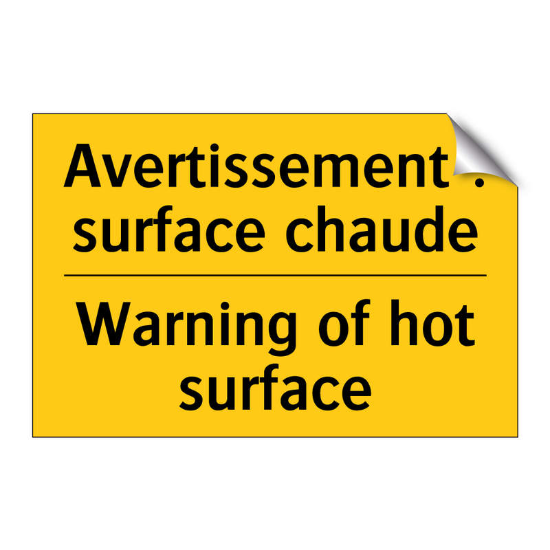 Avertissement : surface chaude - Warning of hot surface