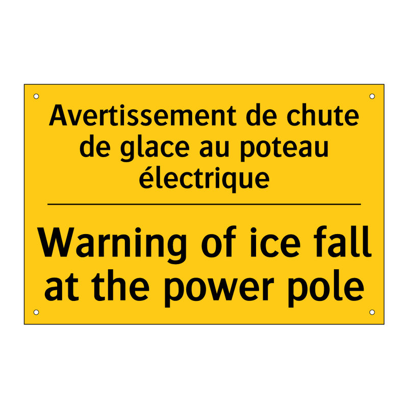 Avertissement de chute de glace  /.../ - Warning of ice fall at the power  /.../