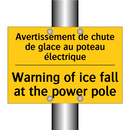 Avertissement de chute de glace  /.../ - Warning of ice fall at the power  /.../