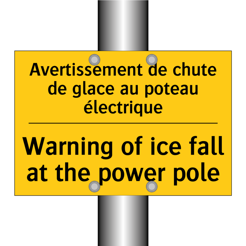 Avertissement de chute de glace  /.../ - Warning of ice fall at the power  /.../
