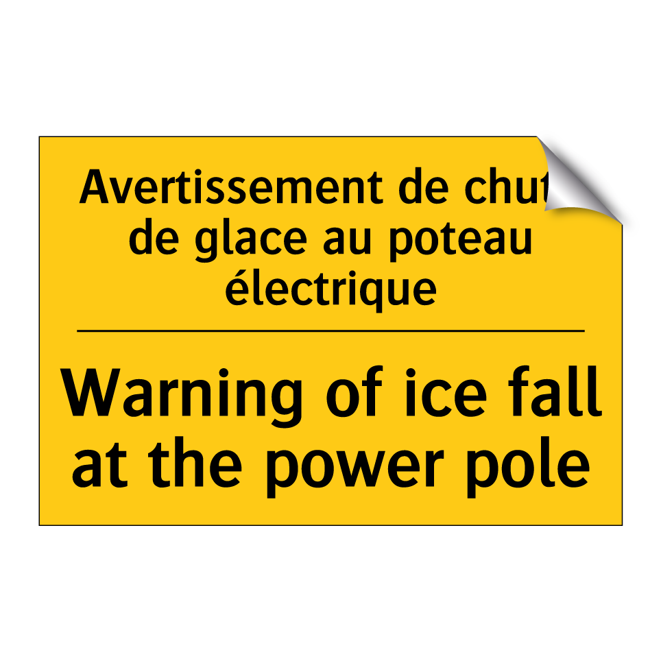 Avertissement de chute de glace  /.../ - Warning of ice fall at the power  /.../