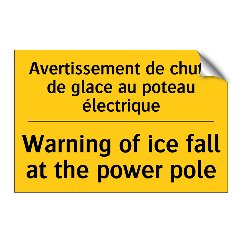Avertissement de chute de glace  /.../ - Warning of ice fall at the power  /.../