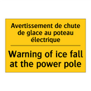 Avertissement de chute de glace  /.../ - Warning of ice fall at the power  /.../