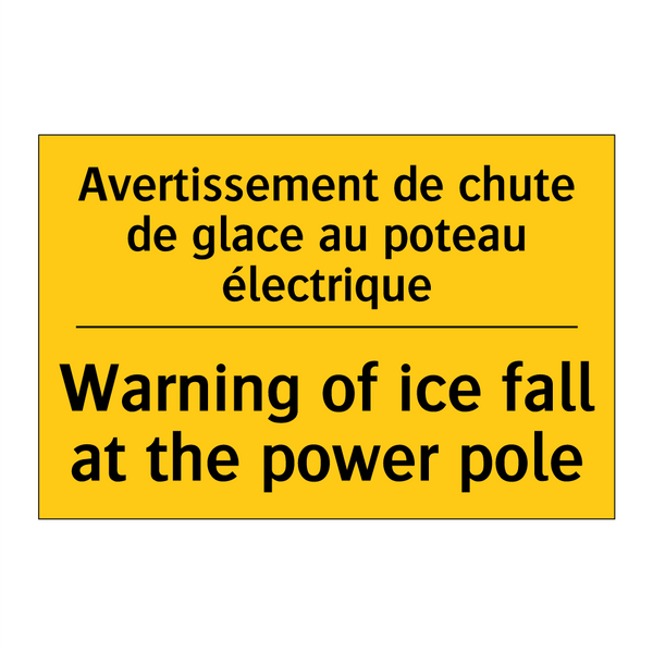 Avertissement de chute de glace  /.../ - Warning of ice fall at the power  /.../