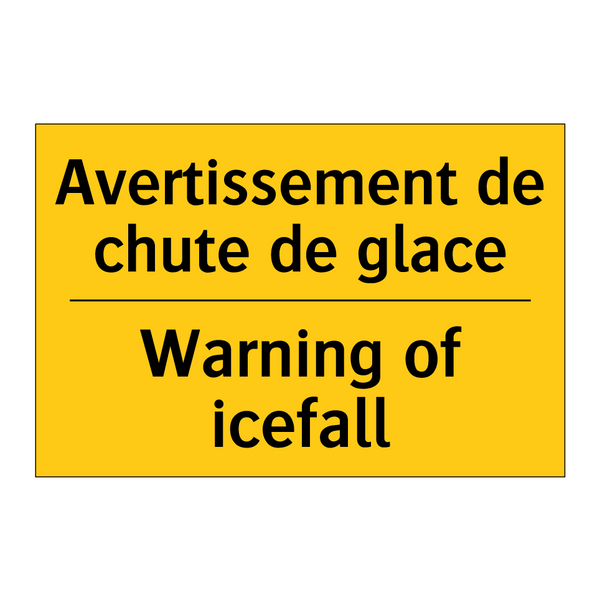Avertissement de chute de glace /.../ - Warning of icefall