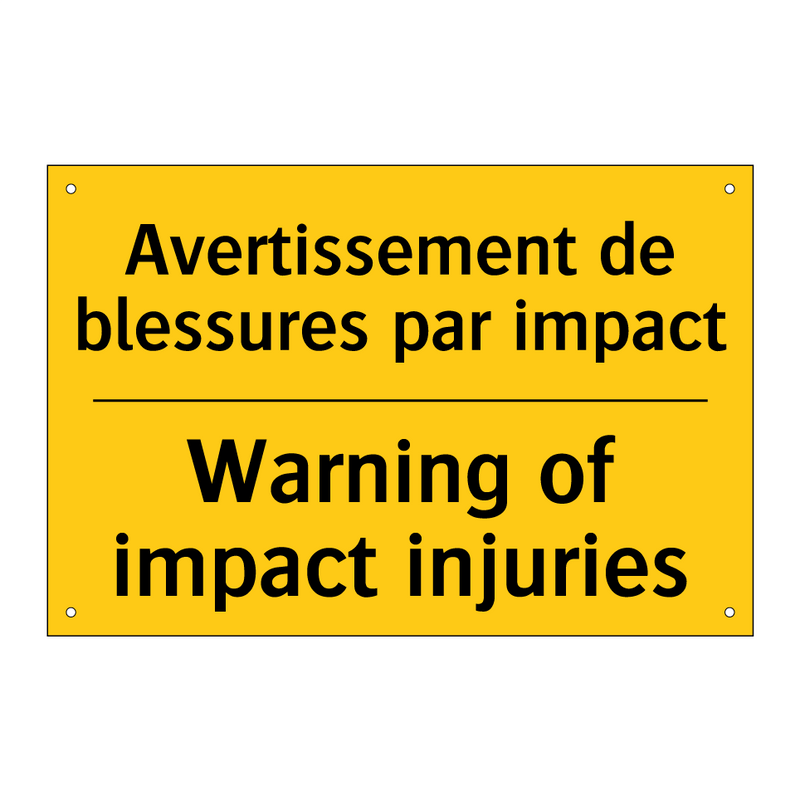 Avertissement de blessures par  /.../ - Warning of impact injuries