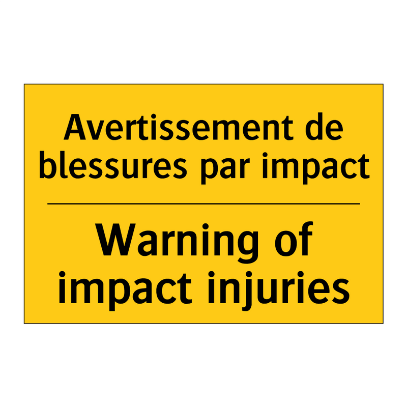 Avertissement de blessures par  /.../ - Warning of impact injuries