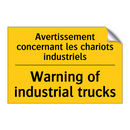 Avertissement concernant les chariots  /.../ - Warning of industrial trucks