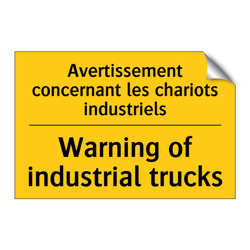 Avertissement concernant les chariots  /.../ - Warning of industrial trucks