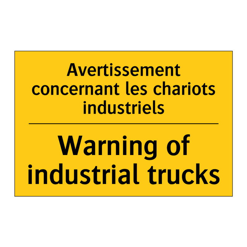 Avertissement concernant les chariots  /.../ - Warning of industrial trucks