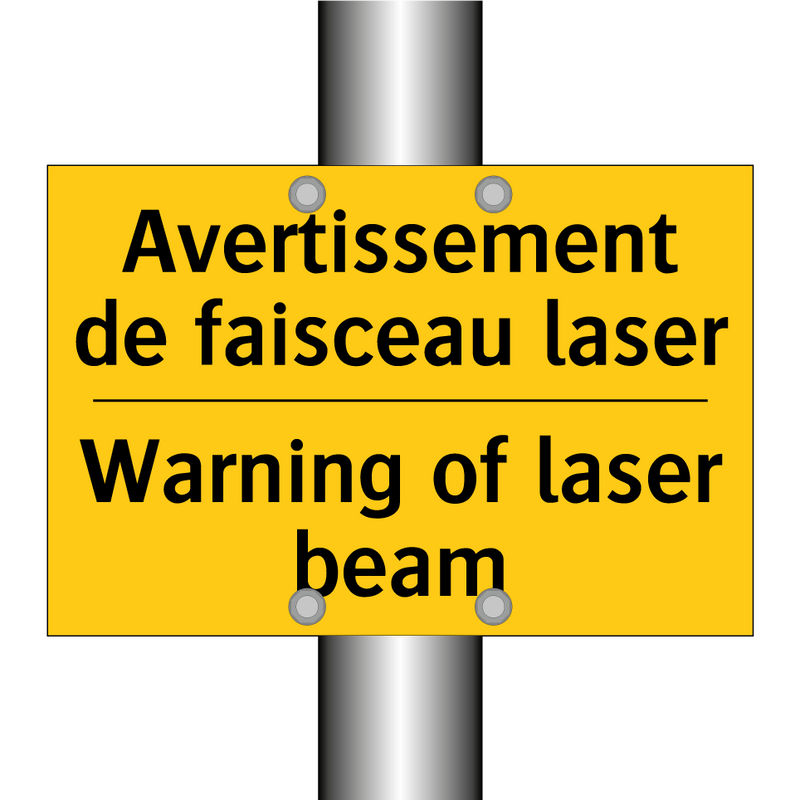 Avertissement de faisceau laser /.../ - Warning of laser beam