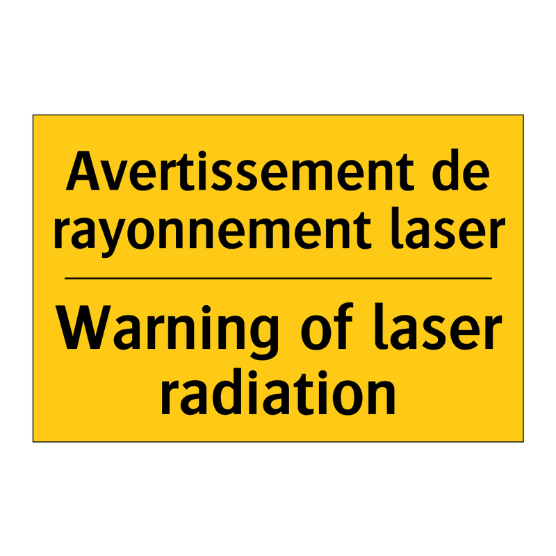 Avertissement de rayonnement laser /.../ - Warning of laser radiation