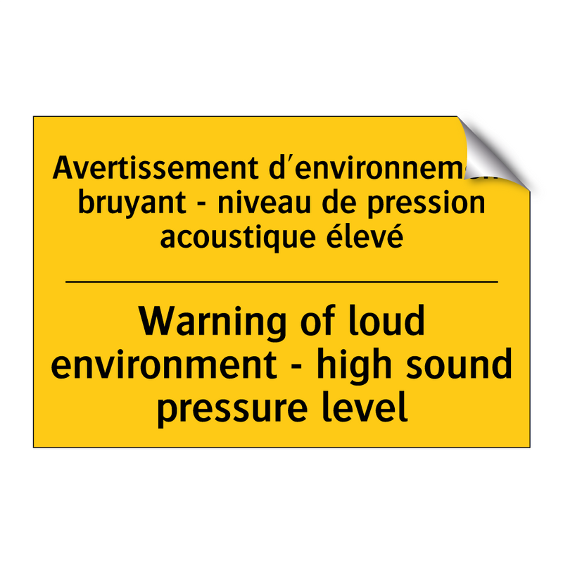 Avertissement d'environnement  /.../ - Warning of loud environment -  /.../