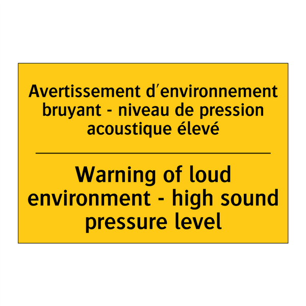 Avertissement d'environnement  /.../ - Warning of loud environment -  /.../