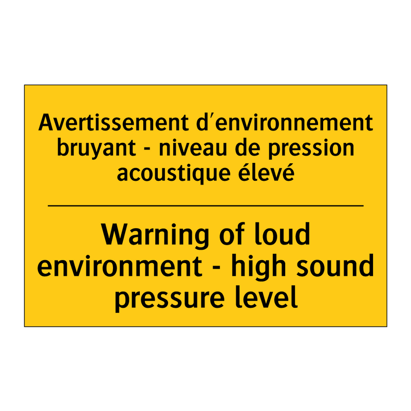 Avertissement d'environnement  /.../ - Warning of loud environment -  /.../