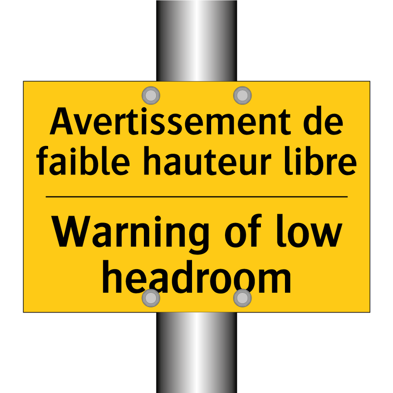 Avertissement de faible hauteur  /.../ - Warning of low headroom