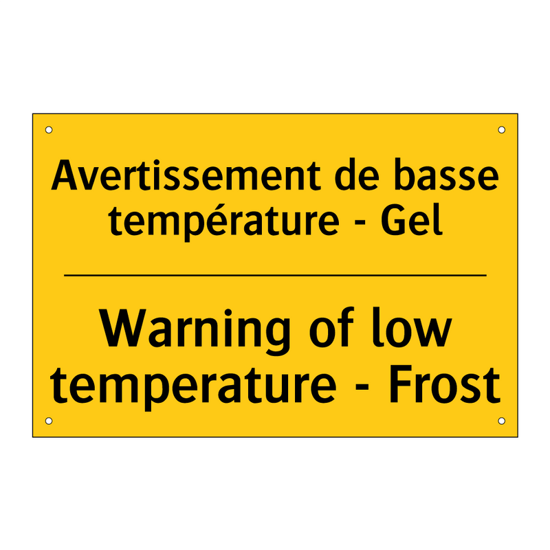 Avertissement de basse température  /.../ - Warning of low temperature - Frost /.../