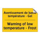 Avertissement de basse température  /.../ - Warning of low temperature - Frost /.../