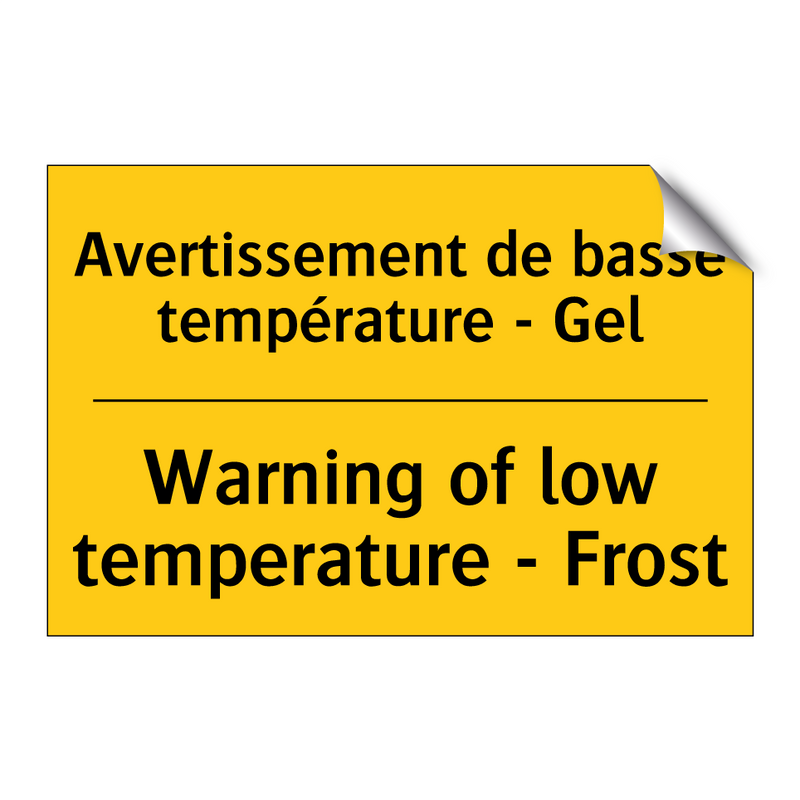 Avertissement de basse température  /.../ - Warning of low temperature - Frost /.../