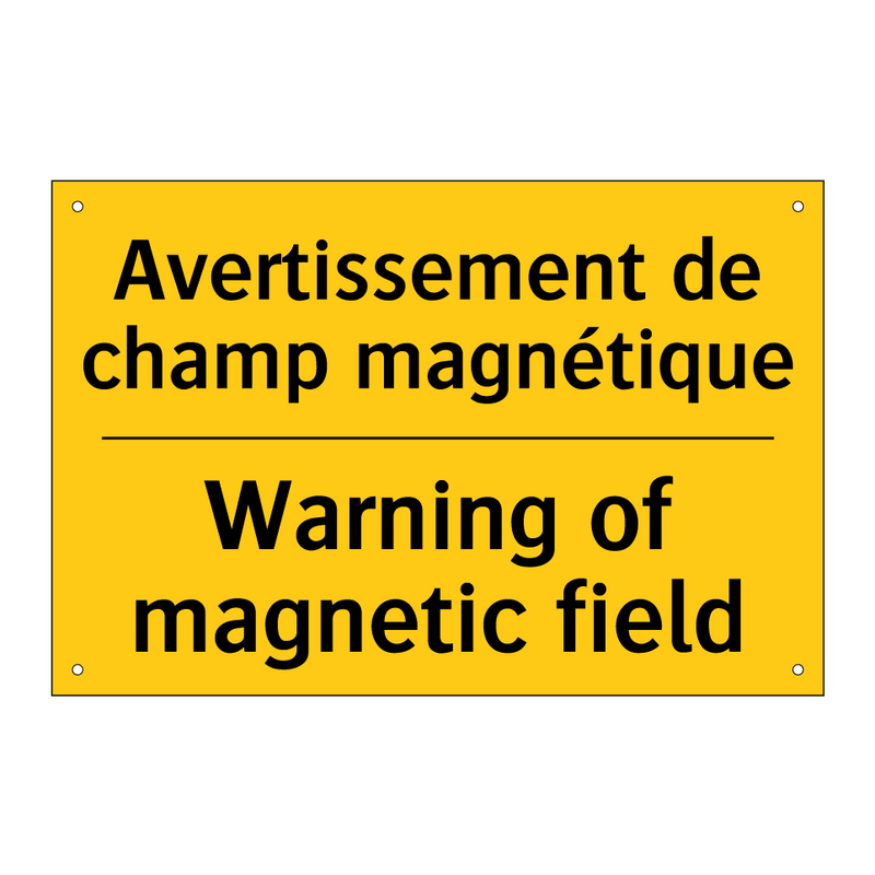 Avertissement de champ magnétique /.../ - Warning of magnetic field