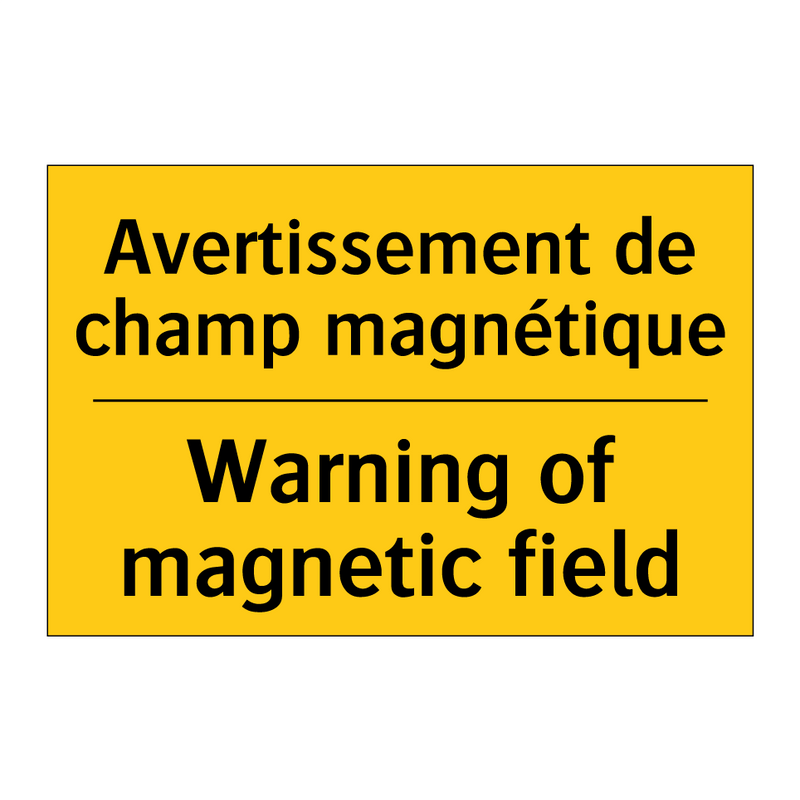 Avertissement de champ magnétique /.../ - Warning of magnetic field