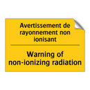 Avertissement de rayonnement non  /.../ - Warning of non-ionizing radiation /.../
