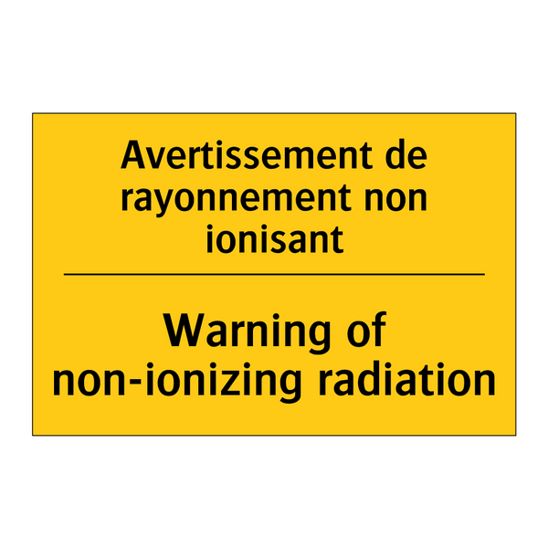 Avertissement de rayonnement non  /.../ - Warning of non-ionizing radiation /.../