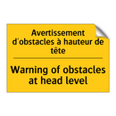 Avertissement d'obstacles à hauteur  /.../ - Warning of obstacles at head level /.../