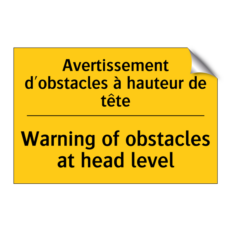 Avertissement d'obstacles à hauteur  /.../ - Warning of obstacles at head level /.../