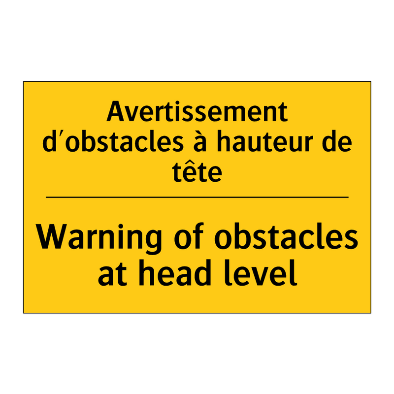 Avertissement d'obstacles à hauteur  /.../ - Warning of obstacles at head level /.../