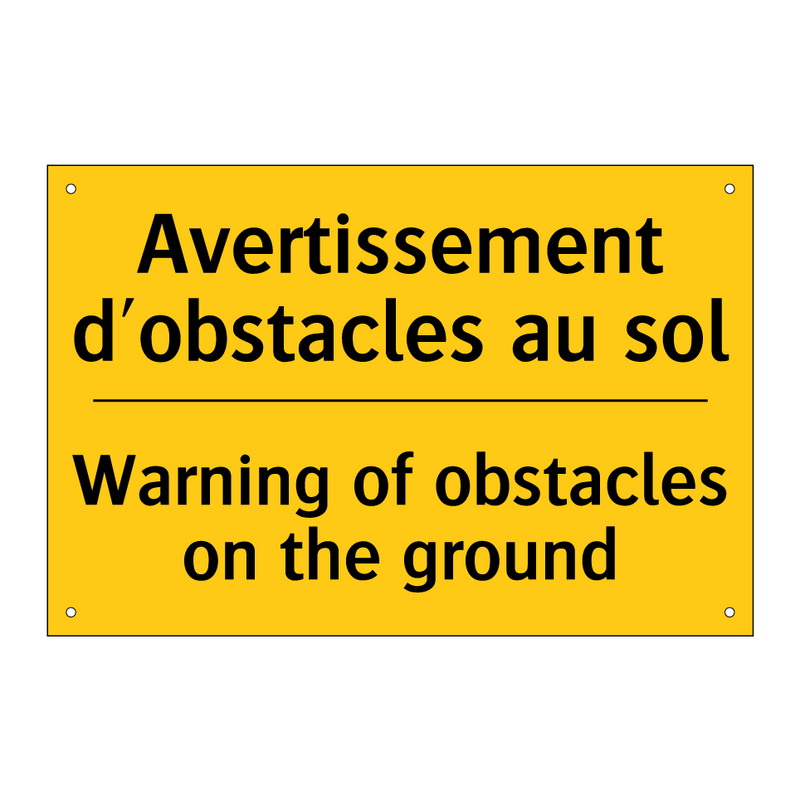 Avertissement d'obstacles au sol /.../ - Warning of obstacles on the ground /.../