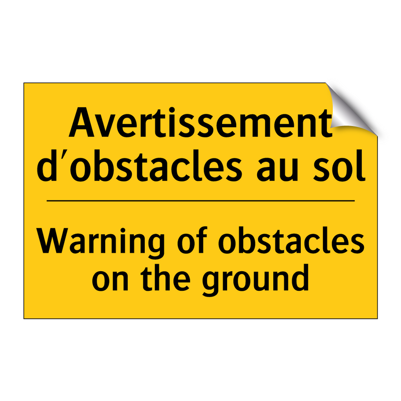 Avertissement d'obstacles au sol /.../ - Warning of obstacles on the ground /.../