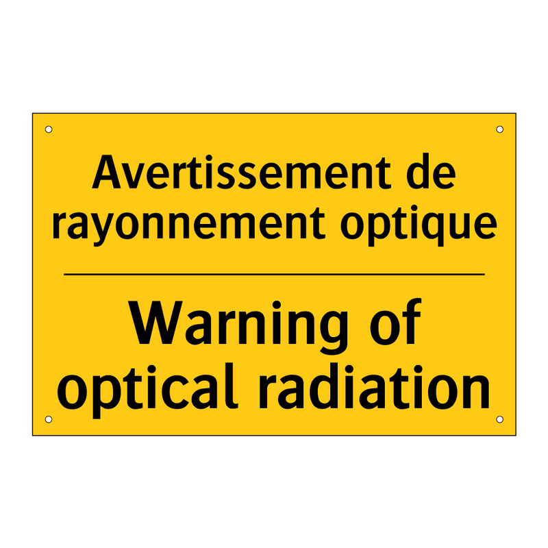 Avertissement de rayonnement optique /.../ - Warning of optical radiation