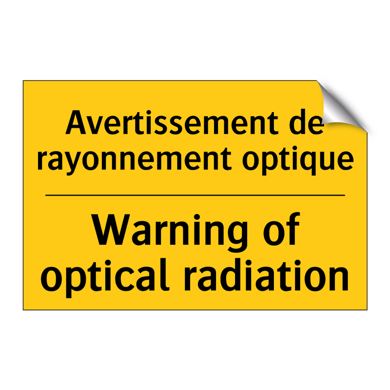 Avertissement de rayonnement optique /.../ - Warning of optical radiation