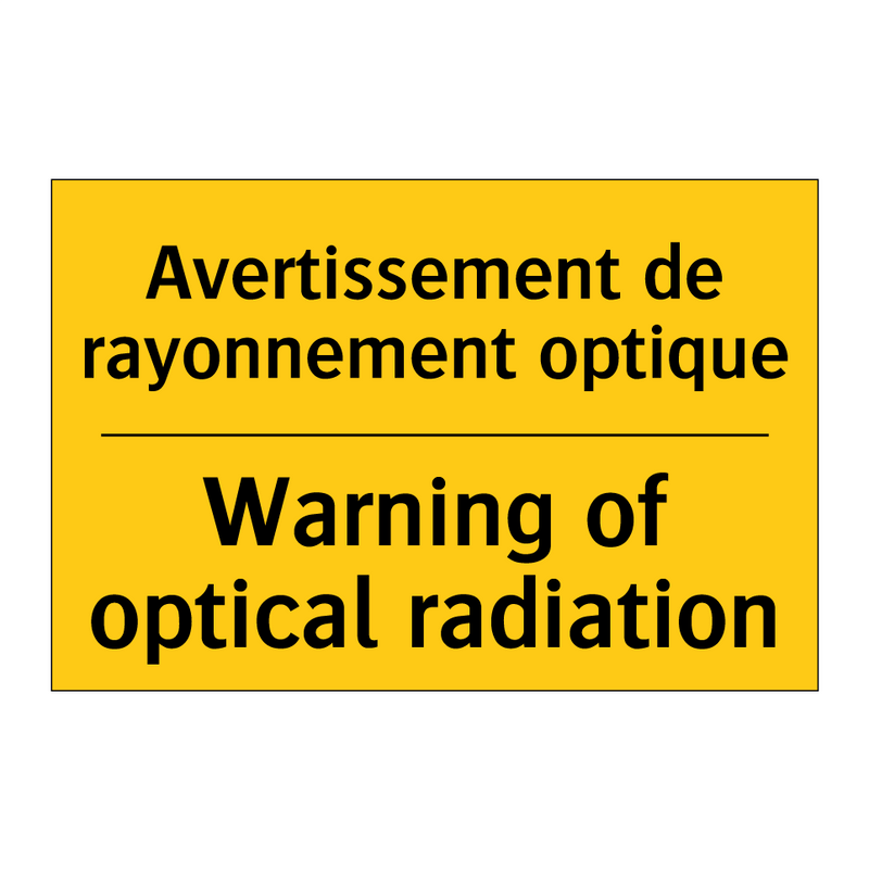 Avertissement de rayonnement optique /.../ - Warning of optical radiation