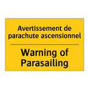 Avertissement de parachute ascensionnel /.../ - Warning of Parasailing