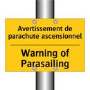 Avertissement de parachute ascensionnel /.../ - Warning of Parasailing