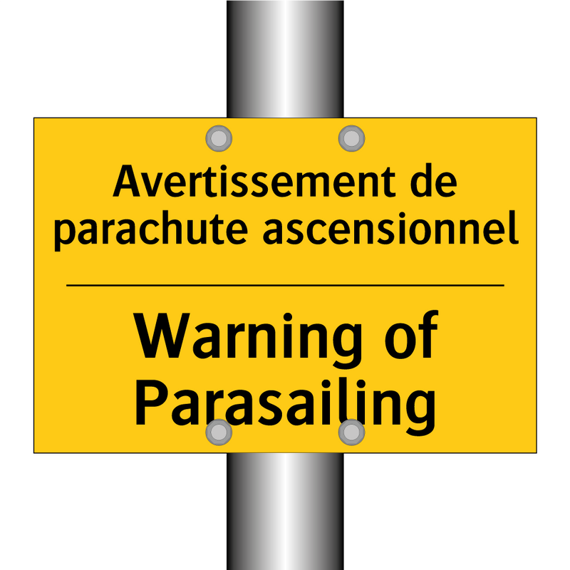 Avertissement de parachute ascensionnel /.../ - Warning of Parasailing