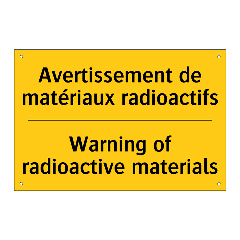 Avertissement de matériaux radioactifs /.../ - Warning of radioactive materials /.../