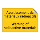 Avertissement de matériaux radioactifs /.../ - Warning of radioactive materials /.../