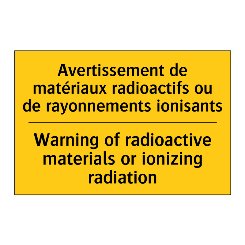 Avertissement de matériaux radioactifs  /.../ - Warning of radioactive materials  /.../