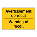 Avertissement de recul - Warning of recoil